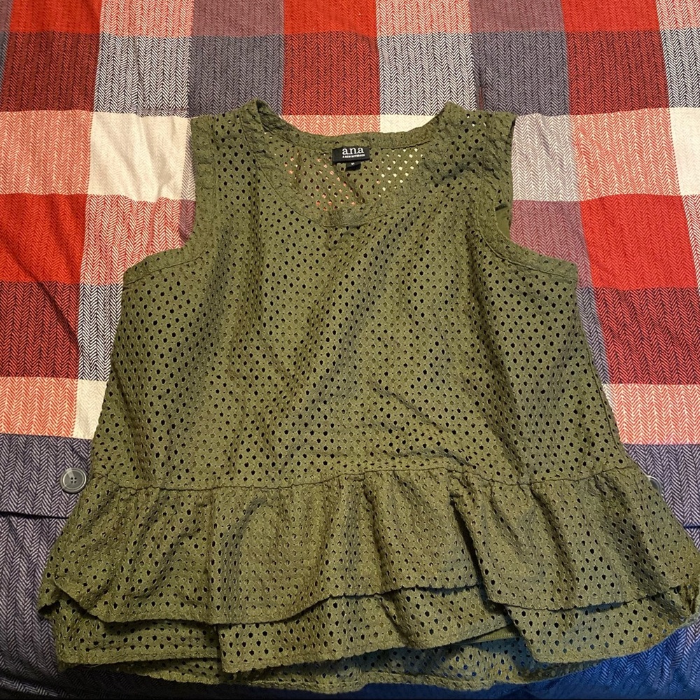 ‘Ana’ Army Green Dressy Tank Top